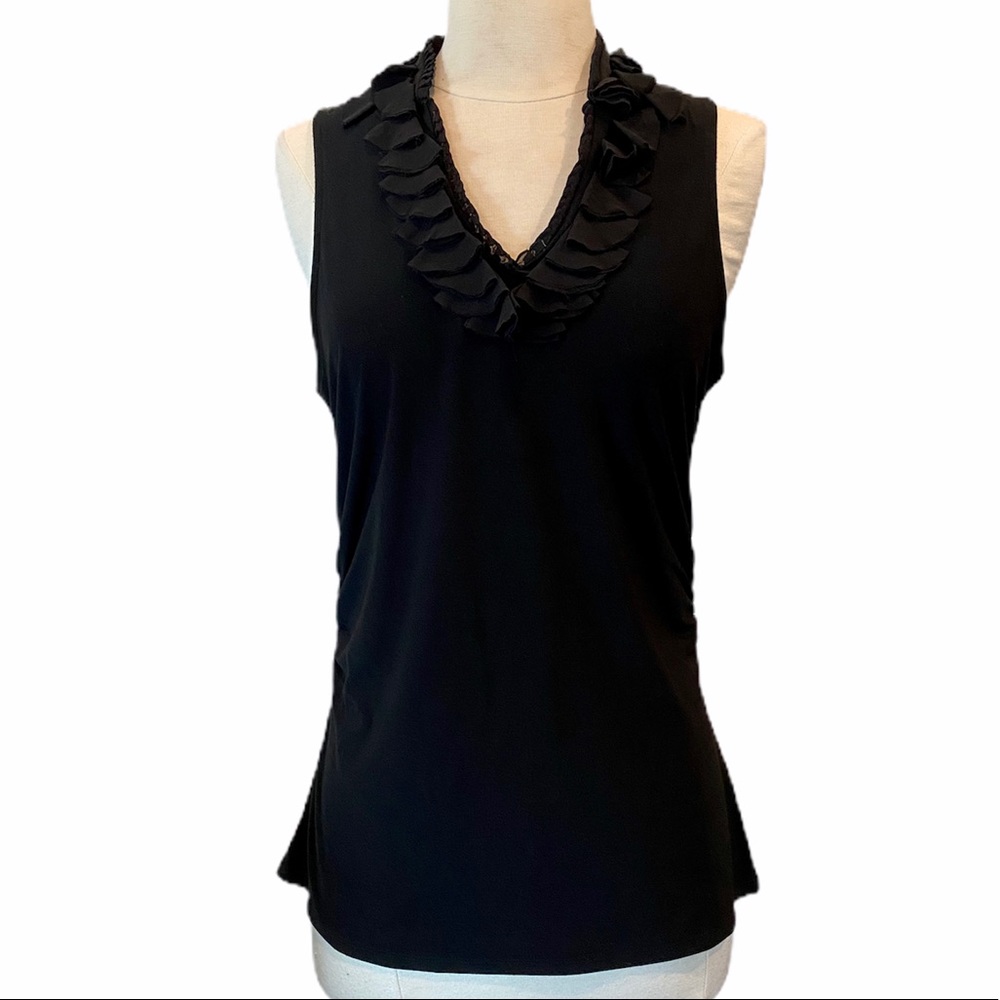 WHITE HOUSE BLACK MARKET Ruffle Neck Sleeveless